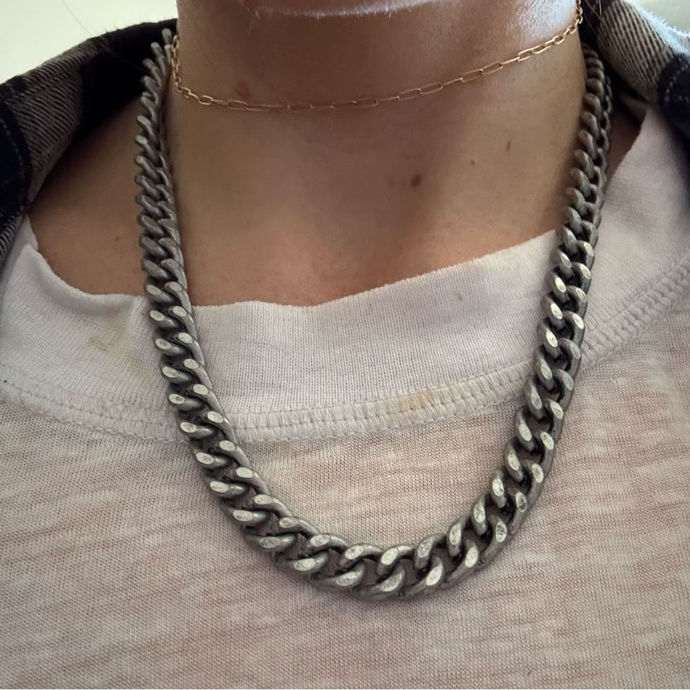 Sterling Silver Cuban Chain Necklace- SHINY & waterproof